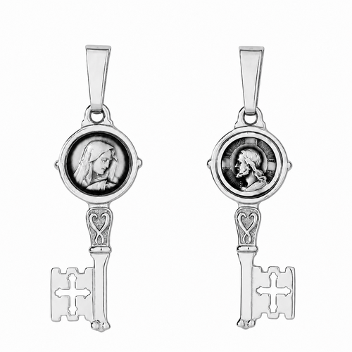 9KT White Gold St Peter Key  Pendant