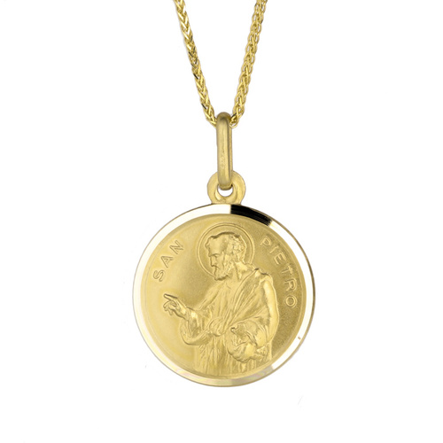 9KT Yellow Gold St Peter Medal Pendant