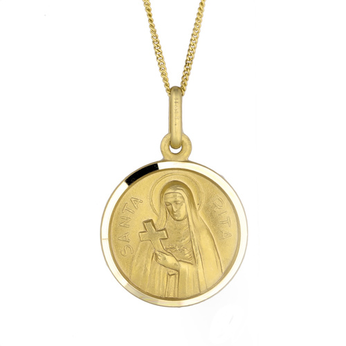 9KT Yellow Gold St Rita Medal Pendant