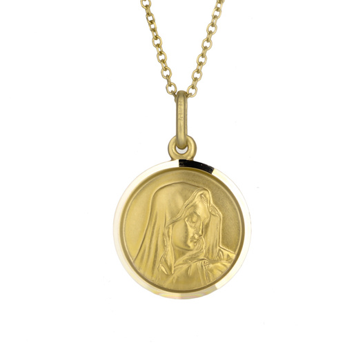 9KT Yellow Gold Our Lady of Sorrow Medal  Pendant - Size 15mm